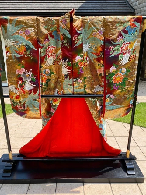 Kimono Iro uchikake  pure silk embroidery bridal dress wedding From Japan 2