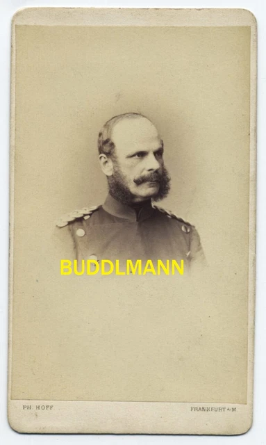 CDV Foto Soldat Offizier General Studio Philipp Hoff Frankfurt Main