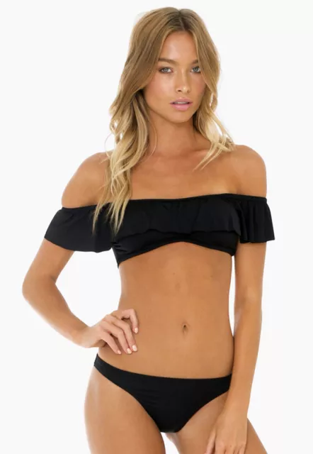 New + Tags Billabong Womens Size Large / 12 Surfside Bandeau Bikini Set Black