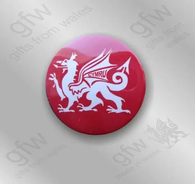 Welsh Dragon - Cymru - Small Button Badge - 25mm diam