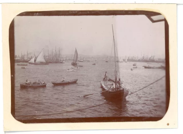 Grèce, Crète (Κρήτη), Les bateaux de pêche  Vintage citrate print. Vintage Greec