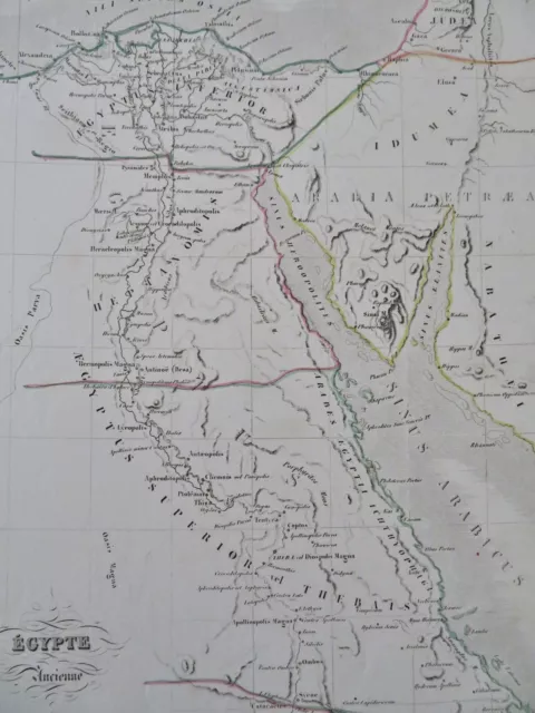 Ancient Egypt Upper & Lower Kingdom Nubia Alexandria Nile River 1846 Thierry map