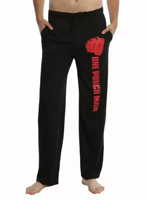 Mens Women NEW Black One Punch Man Logo Pajama Lounge Pants Size S-2XL