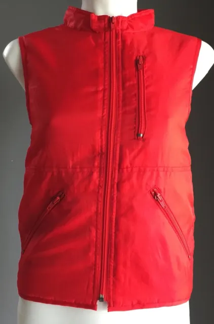 OLD GARAGE Puffer Vest Red Sleeveless Winter Warm Quilted Ladies Size XS 8 NEW