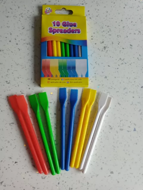 10 Plastic Glue Spreaders PVA Art Craft Kids Spatula Fun Paste Adhesive Pack UK