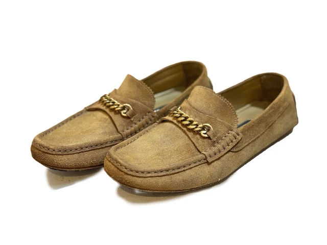 TOM FORD YORK Chain Loafers Dark Navy Blue Suede Sz 9.5 US  display picture 2