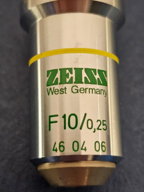 Zeiss F 10x 0.25 Ph1 Phase Contrast 160mm Microscope Objective 460406