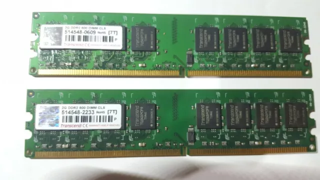 Lote de 2: Tarjeta de Memoria Ram Transcend 2Gb