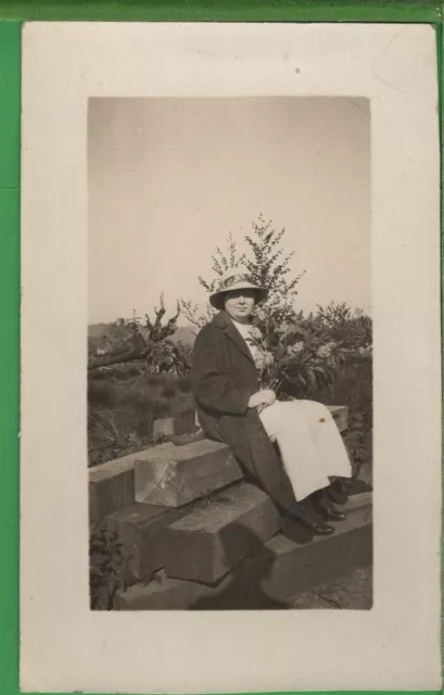 Vintage RPPC Photo Oregon OR Postcard Older Woman Wearing Hat 1915