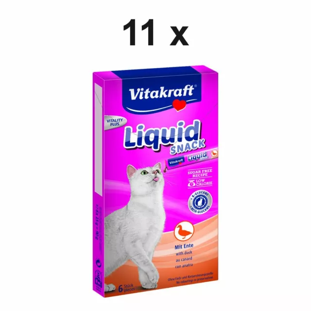 Snack para gatos Cat Liquid Snack pato - 11 x 90 g - Gato delicias gatos Vitakraft