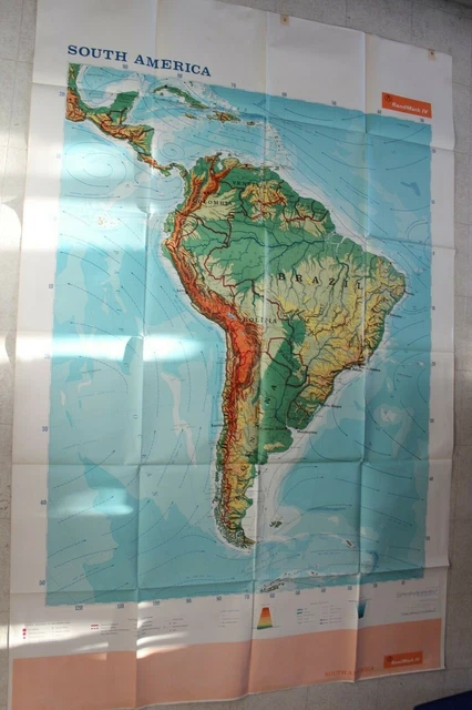 RAND MCNALLY Brazil Salesman Sample GEOGRAPHY HOME CHARTER SCHOOL  75"x48"