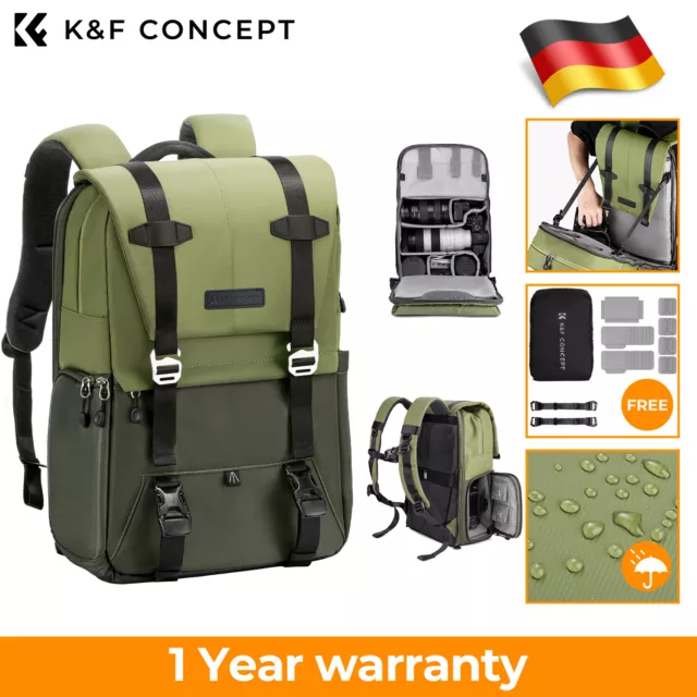 K&F Concept Fotorucksack Kamera Rucksack Reise Tasche für DSLR SLR Regenschutz