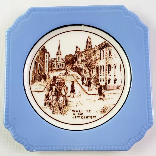 Vintage SYRACUSE CHINA OPCO Mini Plate  Wall St in the 17th Century - Americana
