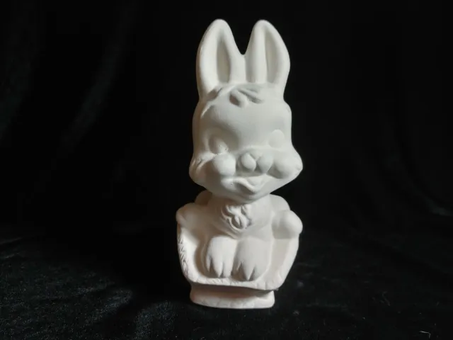 Rabbit in a Basket - Ceramic Bisque Ready to Paint