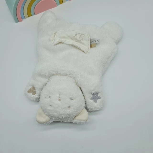 14 - Doudou Plat Chat Blanc Poche Sergent Major Marionnette Etoile Coeur