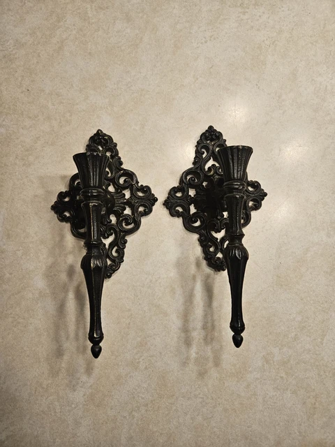 Black iron wall discount sconces for candles
