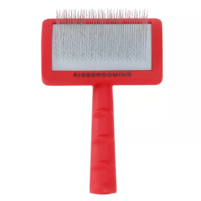 KissGrooming Slicker Brush with Ergonomic Handle - Long Soft Teeth  Dog Pet Groo
