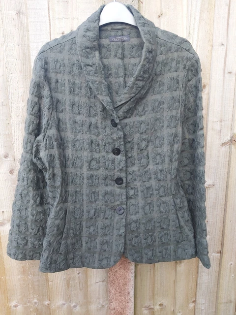Kaki Waffle Look Jacket 80%Wool From Elemente Clemente By Oska Size 3 /14 ...