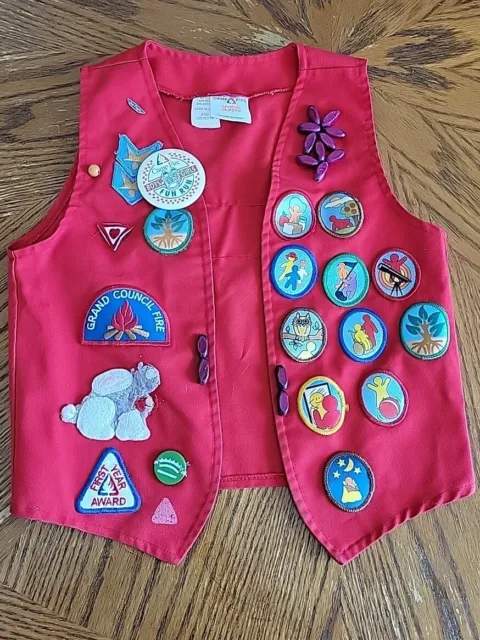 Vintage Red BLUEBIRD Scout vest with patches