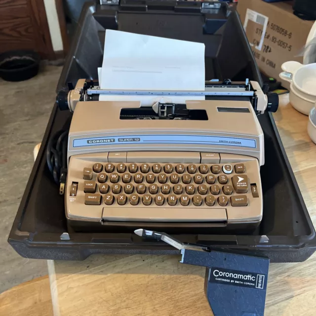 Smith-Corona Coronet Coronamatic Super 12 Electric Typewriter W/Case