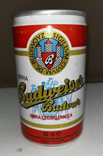 Bierdose  Budweiser Budvar ex Tschechoslowakei für Italien.0,33l.leer.Alu.