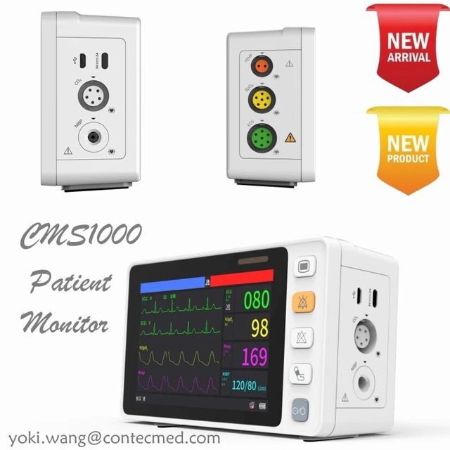 CONTEC CMS1000 NEW ICU Vital Signs Patient Monitor 5" Multi-parameter ...