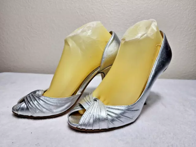 STEVE MADDEN  Women's Dress Sandals Shoes Silver Heeled Size 8.5 M