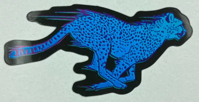 Cougar, Running, Small Sticker New Decal Colorful Design, Blue with Purple Spots