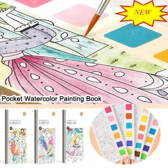 Carnet De Croquis Aquarelle Mini 6x6cm - Papier Épais 300g/m² - 20 Feuilles - Couverture Tissu Bleu Florale