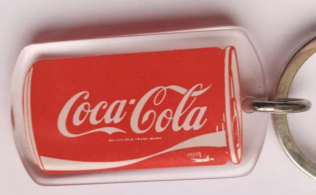 Vintage alter Schlüsselring Schlüssel Kunststoff Coca Cola Flaschen Getränk KOKS Dose Cola rot