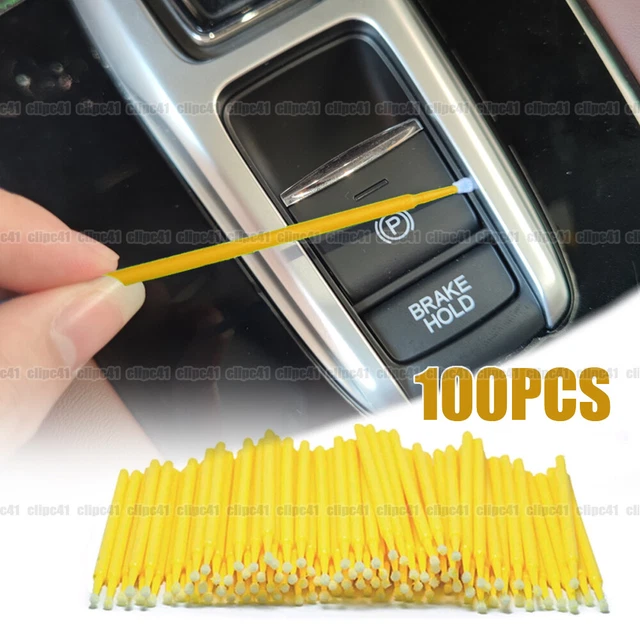 100x Yellow Touch Up Paint Micro Brush Brushes Small Tips 2mm Applicator Tool