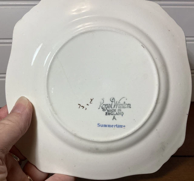 Royal Winton Grimwades Summertime Chintz Square Lunch Plate #775 6” 3