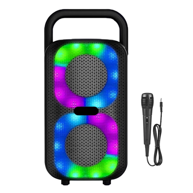 LOUD PORTABLE BLUETOOTH Party Speaker Wireless Karaoke Mic Subwoofer ...
