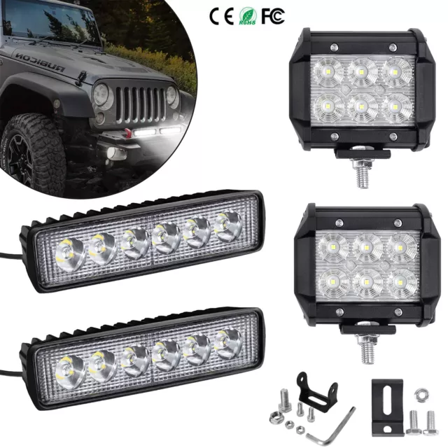 2x~10x 18W LED Arbeitsscheinwerfer Offroad Scheinwerfer Auto SUV Leuchten TOP