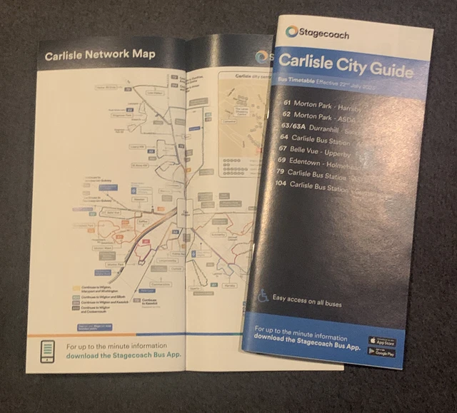 STAGECOACH CUMBRIA: CARLISLE City Bus Guide Timetable booklet July 2023 ...