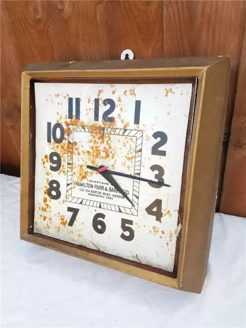 Vintage 1930's Advertising Exterior Electric Wall Clock for Restoration