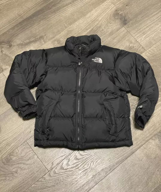 Vintage The North Face 600 Fill Down Puffer Jacket Black Kids Youth Boys XS 6