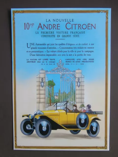 Carte Postale Publicitaire - AUTOMOBILES ANDRE CITROËN LA 10 HP