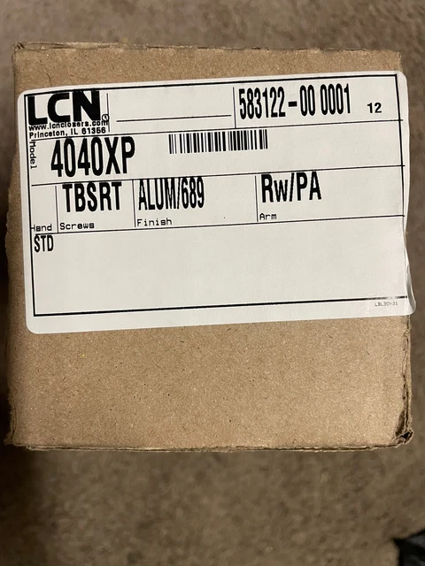 LCN 4040XP  TBSRT Alum/689 Rw/PA Heavy Duty Aluminum Door Closer NEW IN BOX
