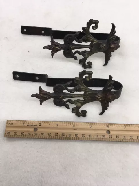 Vintage  Deco Cast Metal Curtain Drape Tie Backs (2)