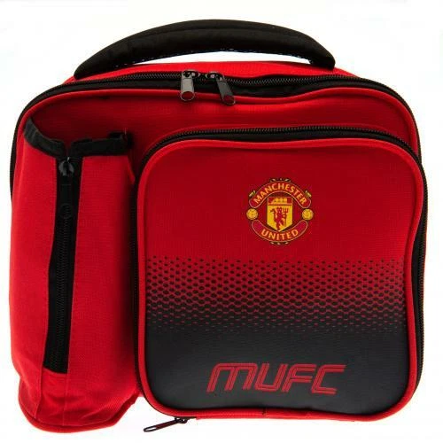 MANCHESTER UNITED FOOTBALL Club Fade School Lunch Bag Box With Bottle