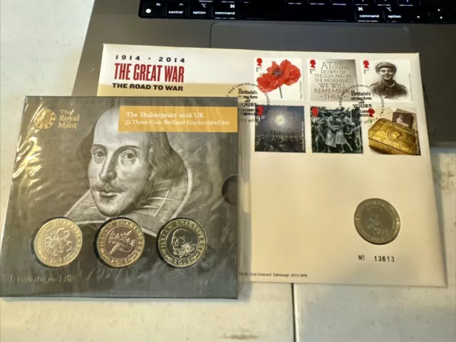 Royal Mint Coin set - Shakespeare Set & The Great War Coin