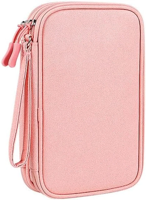 Borsa Organizer Per Cavi Elettronici - 3 Strati, Portatile, Con Tante Tasche, Colore Rosa - Foto 5