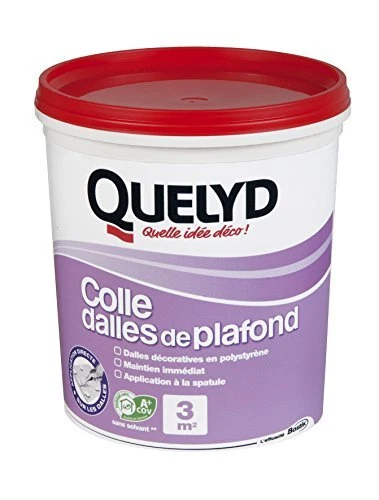 Quelyd Colle Dalles de Plafond Polystyrène  Colle en Pâte Prête à l'Emploi pour
