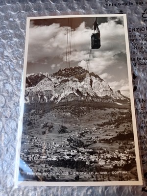 CARTOLINA FUNIVIA POCOL CRISTALLO CORTINA VIAGGIATA 1953 SUBALPINA AC 