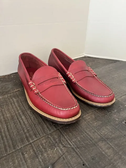 Weejuns Penny Loafers GH Bass & Co Mens Size 7.5 Red Leather