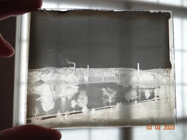 Vintage Glass Magic Lantern Slide American Steel & Wire Co Worchester MA N Works