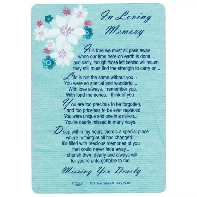 Memorial Graveside Card - In Loving Memory