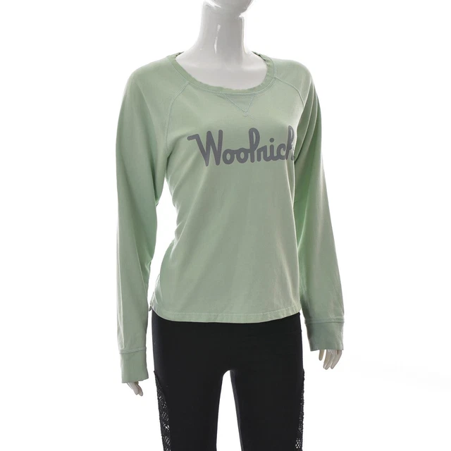 Woolrich Femmes Pull Col Rond Manches Longues Taille M Vert Menthe