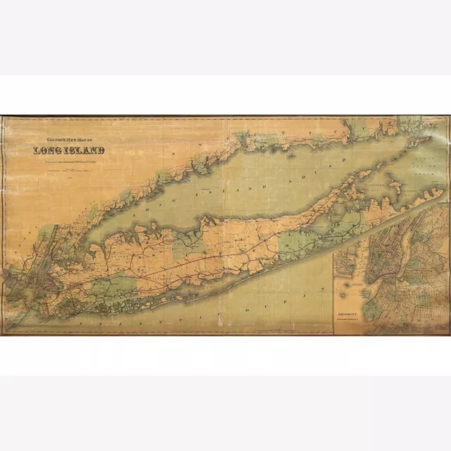 Long Island by Colton, 1888; Antique Map; Custom Printed